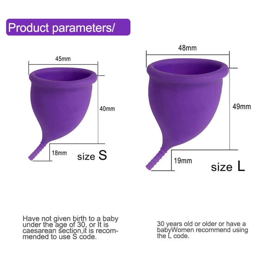Copa menstrual de silicona plegable y colapsable para mayor comodidad