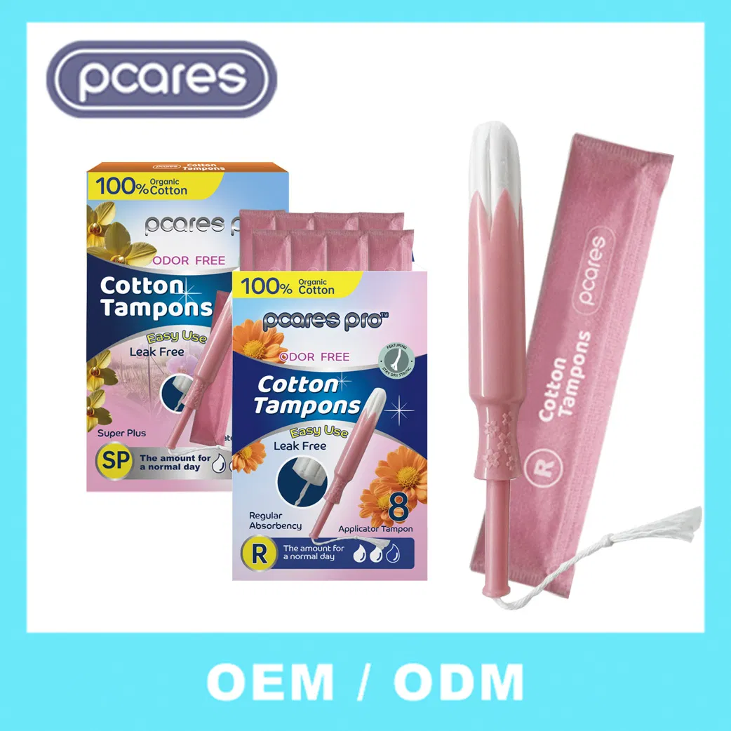 Tampones de alta calidad, super absorbentes, viscosa 100% algodón orgánico, tampones de mejor calidad con aplicador