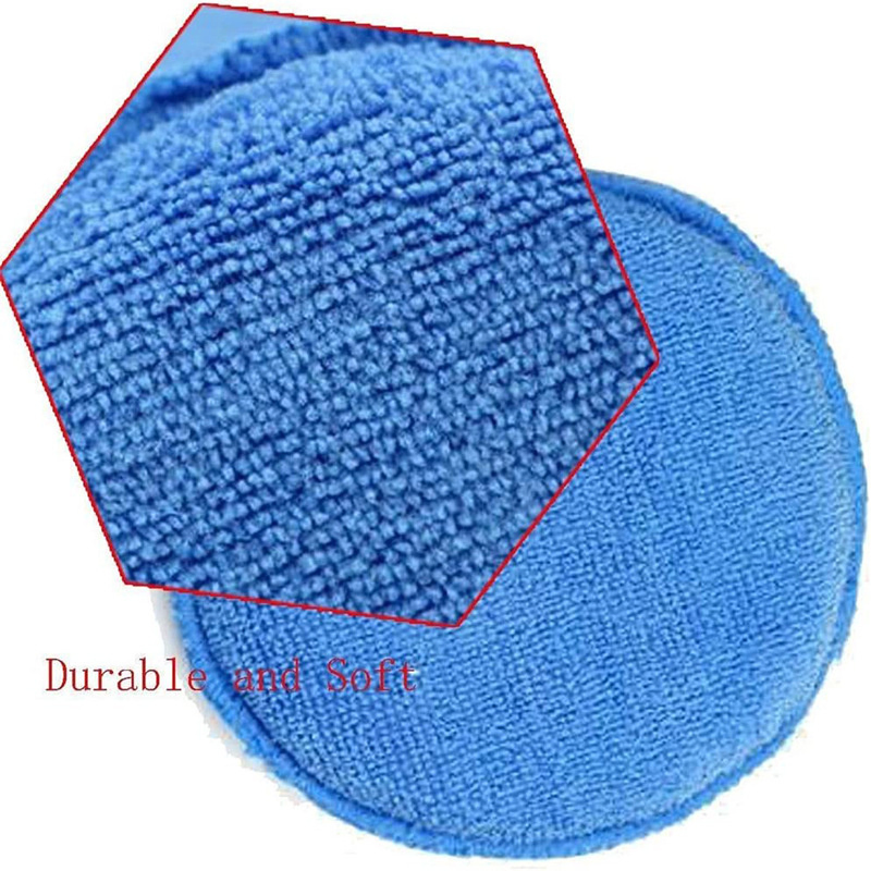 Almohadilla de Aplicación de Cera de Microfibra 5" Diámetro Ultra Suave de Microfibra con Bolsillo para los Dedos para Pulir, Aplicar y Remover Cera de Automóvil