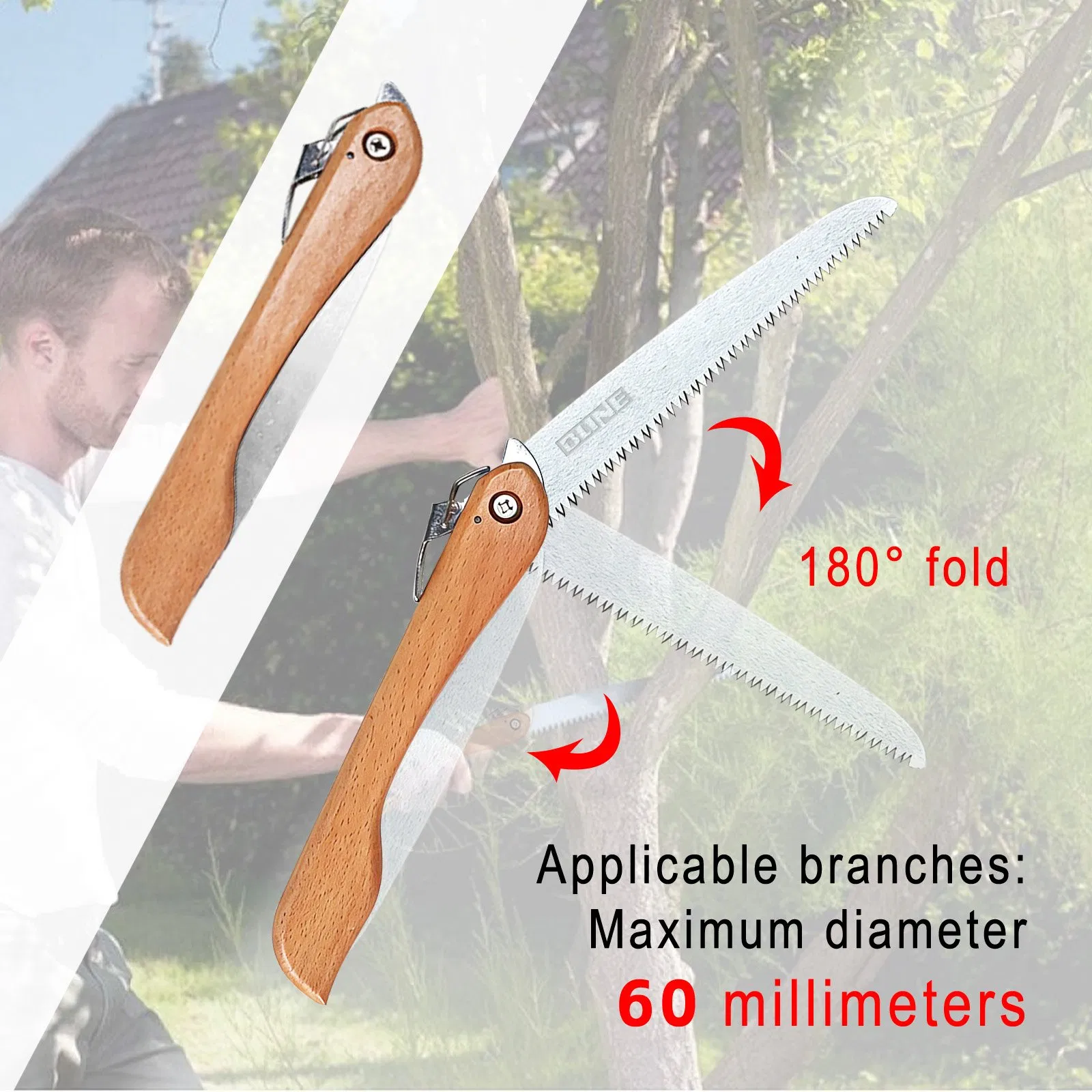 Wooden Handle Folded Pruning Garden Saw Foldable Cutter Prune Branches