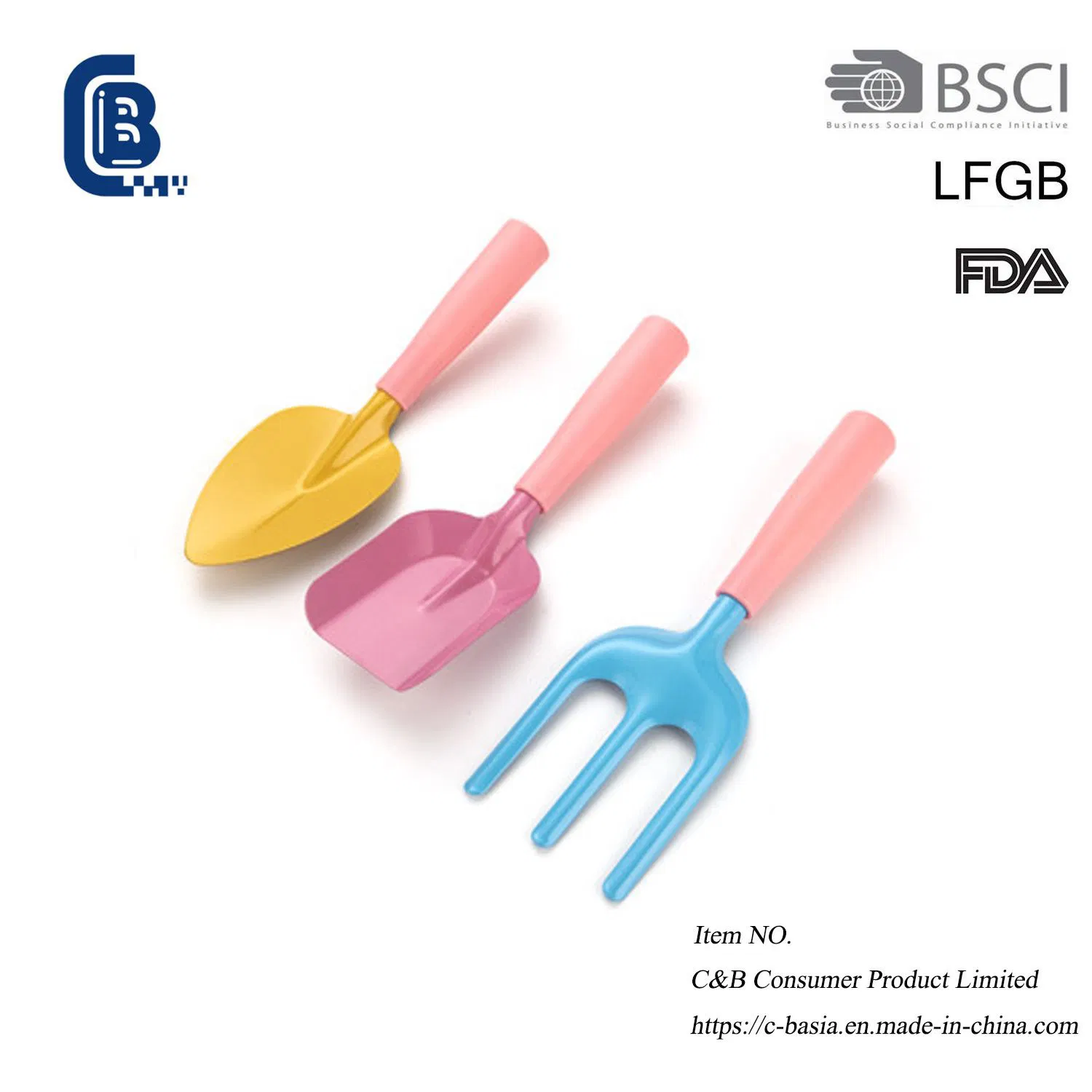 3-Piece Home Garden Tool Set - Shovel, Spade &amp; Fork with Comfortable Handle