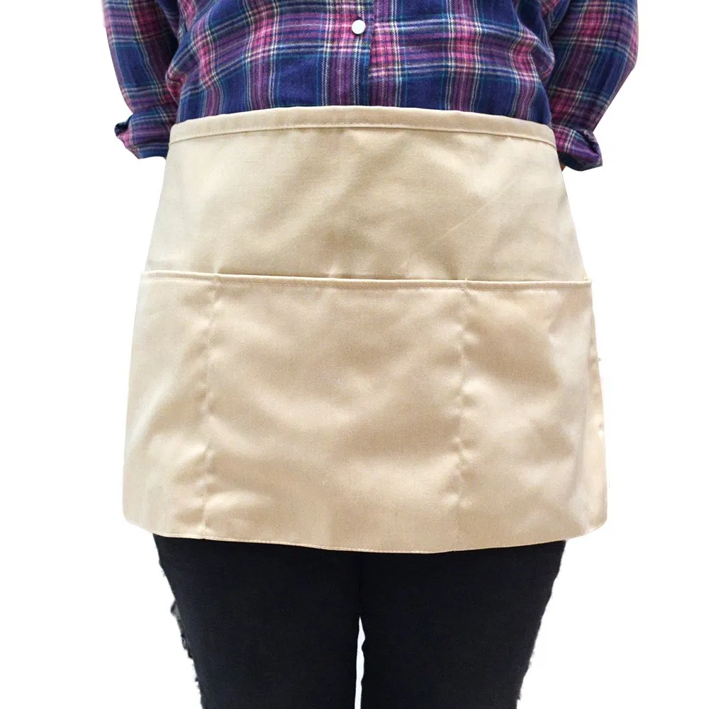 Versatile Short Tool Apron for Waiters with Multiple Pockets