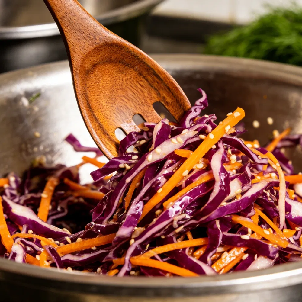 Wooden Salad Fork Detail 4