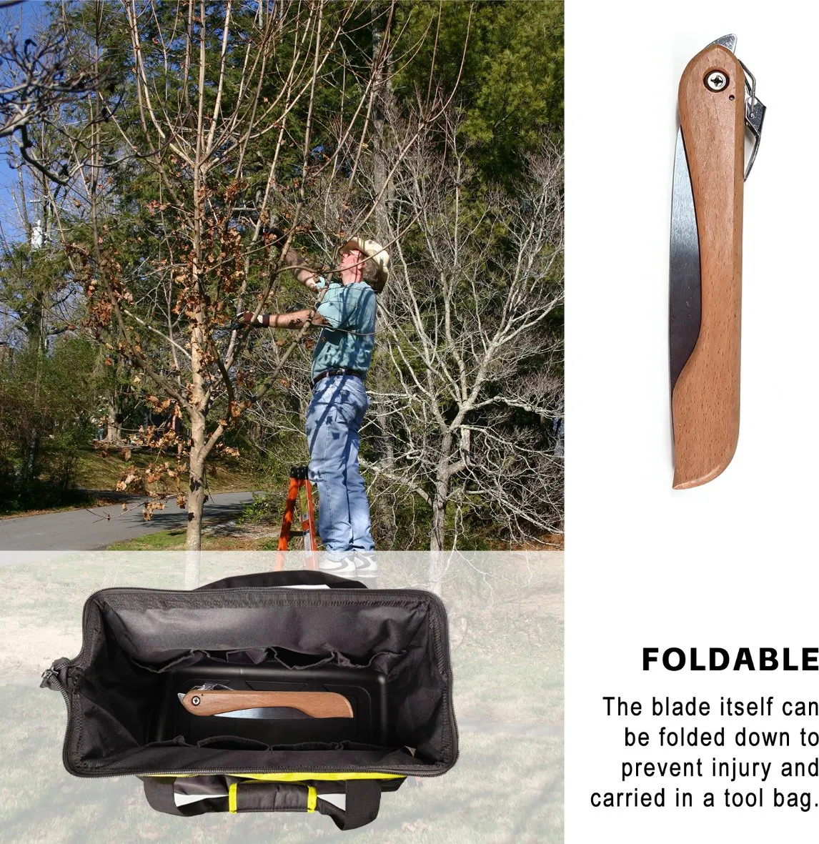 Wooden Handle Folded Pruning Garden Saw Foldable Cutter Prune Branches