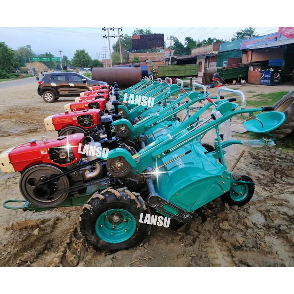 Rotated Manufacture 7HP 8HP 10HP 12HP 15HP 18HP 20HP 22HP Four 2WD Wheel Mini Tractor Cultivator Diesel Garden Farm Petol Small Hand Power Tiller