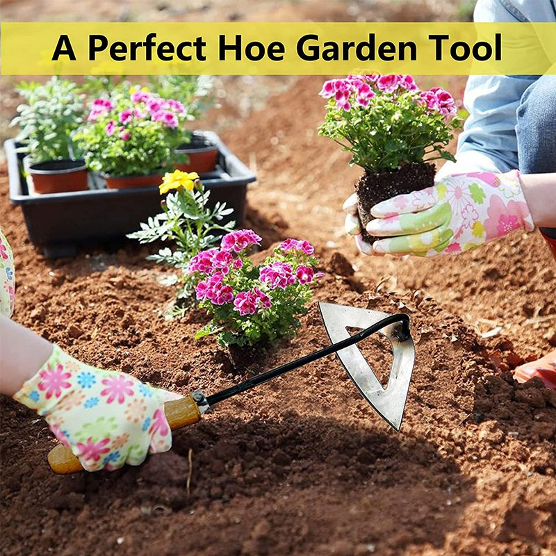 Top Quality All-Steel Manganese Steel Landscaping Weeding Hand-Hardened Rake Forged Gardening Hand-Held Small Hollow Hoe