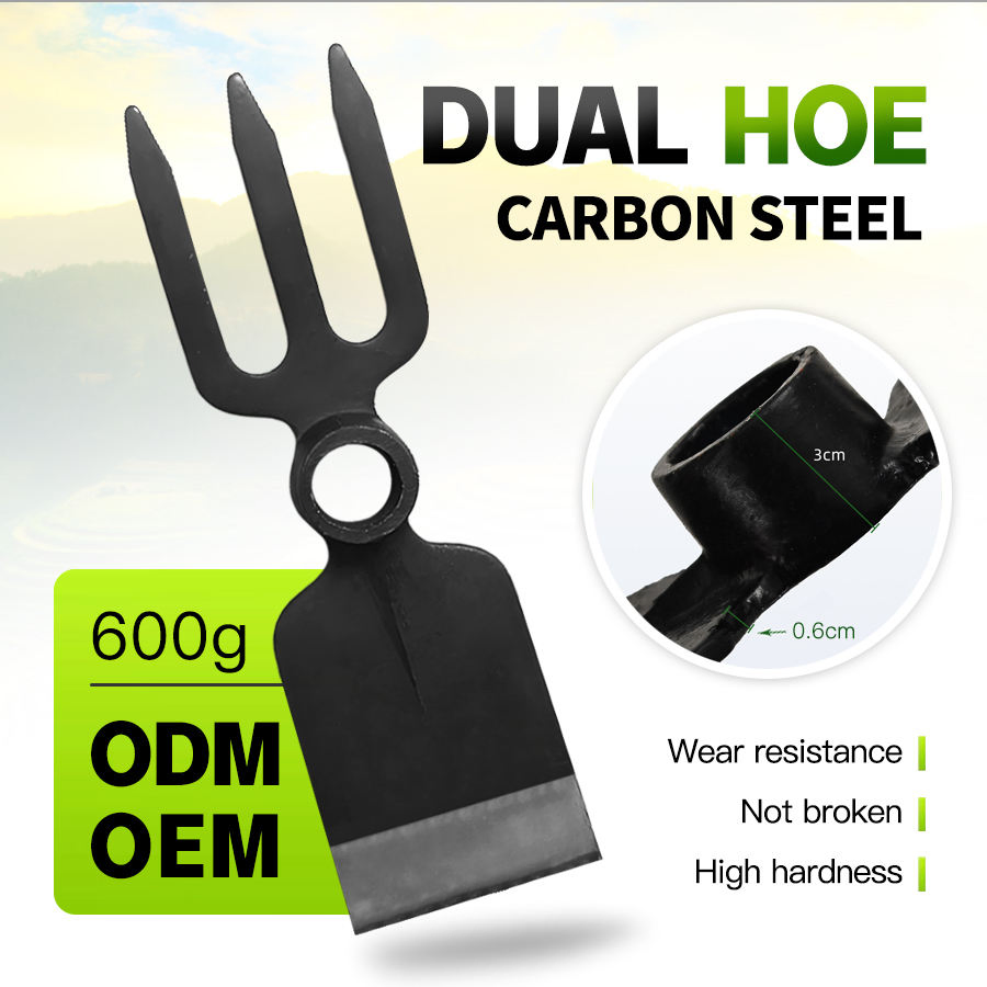 Hot Sale Railway Steel Agricultural Hand Tools Garden Forged Fork Dual Hoe