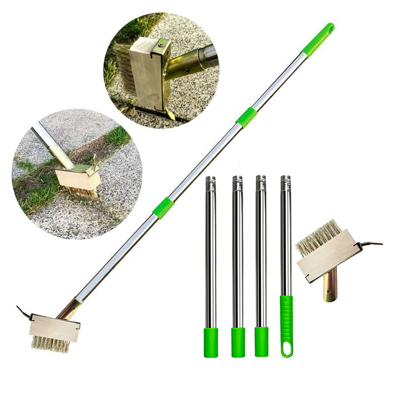 5FT Steel Wire Gap Weeder Brush with Steel Pole for Pavement Crack