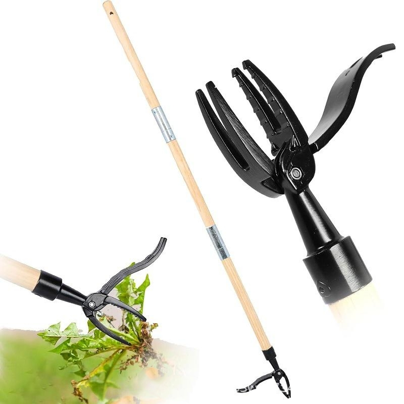 Stand-up Weed Puller Tool with Long Handle Garden Hand Weeding Tool - Easily Remove Weeds Without Bending, Pulling, or Kneeling