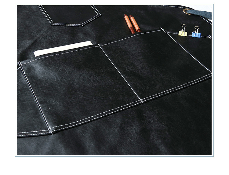 Custom Logo New Design High Quality Durable Leather BBQ Apron Work Tool Apron