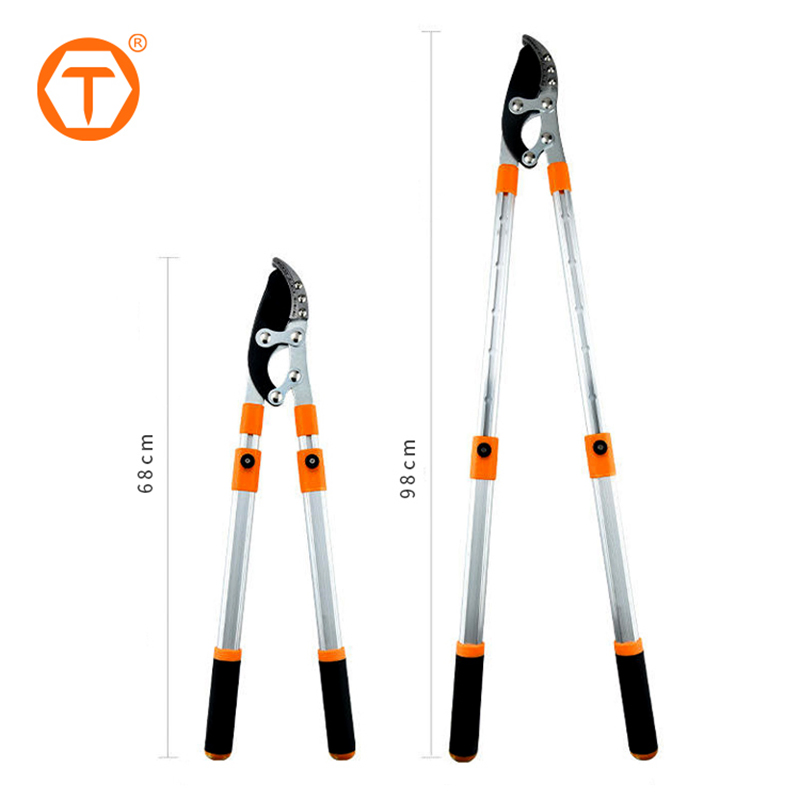 Heavy Duty High Branch Cutter Tree Trimmer Telescopic Pruner Garden Tools Anvil Lopper with 65mn Steel Blade