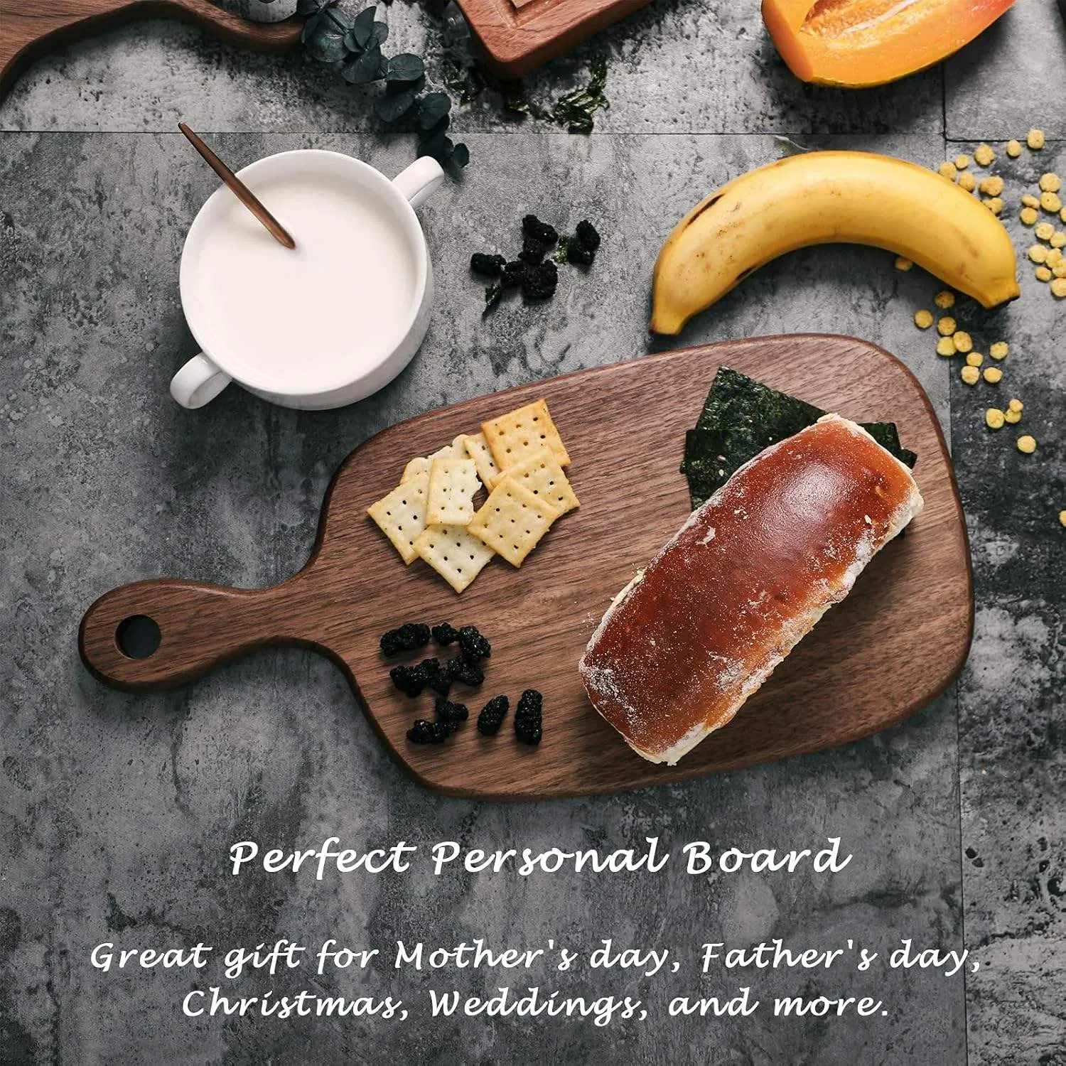 Custom Walnut Rectangular Cutting Board for Steaks, Bread, Vegetables