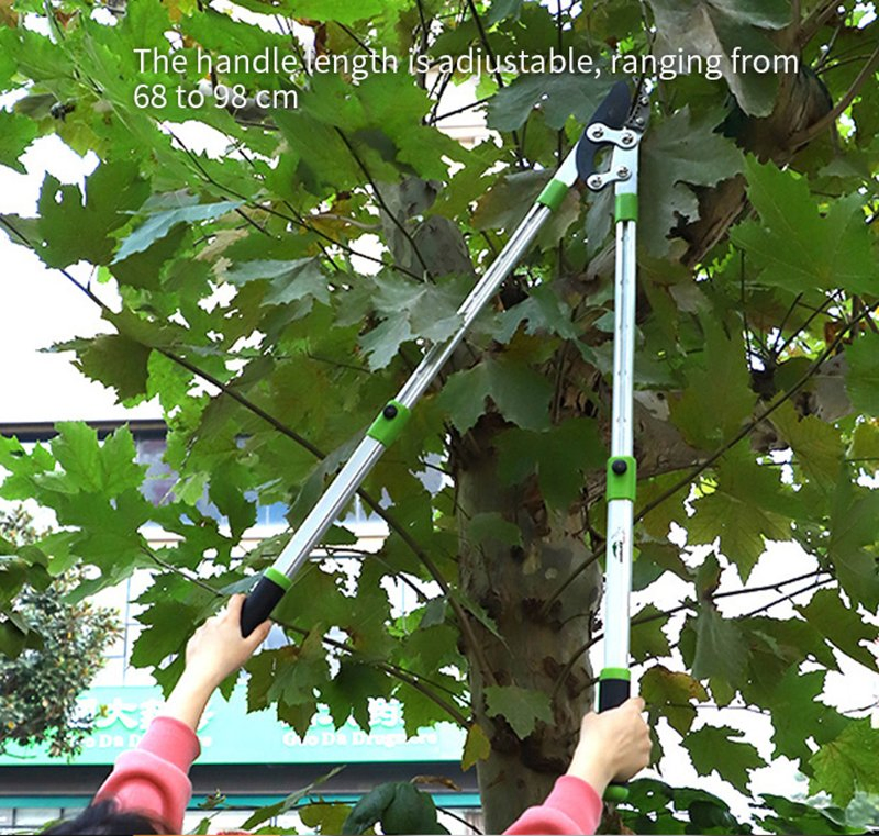 Heavy Duty High Branch Cutter Tree Trimmer Telescopic Pruner Garden Tools Anvil Lopper with 65mn Steel Blade