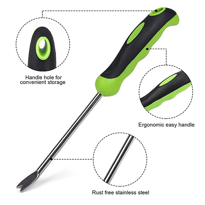 L-Shaped Crack Weeder Garden Manual Weeding Tool Stainless Steel Weeding Device Ripper Rooter Gardening Tools