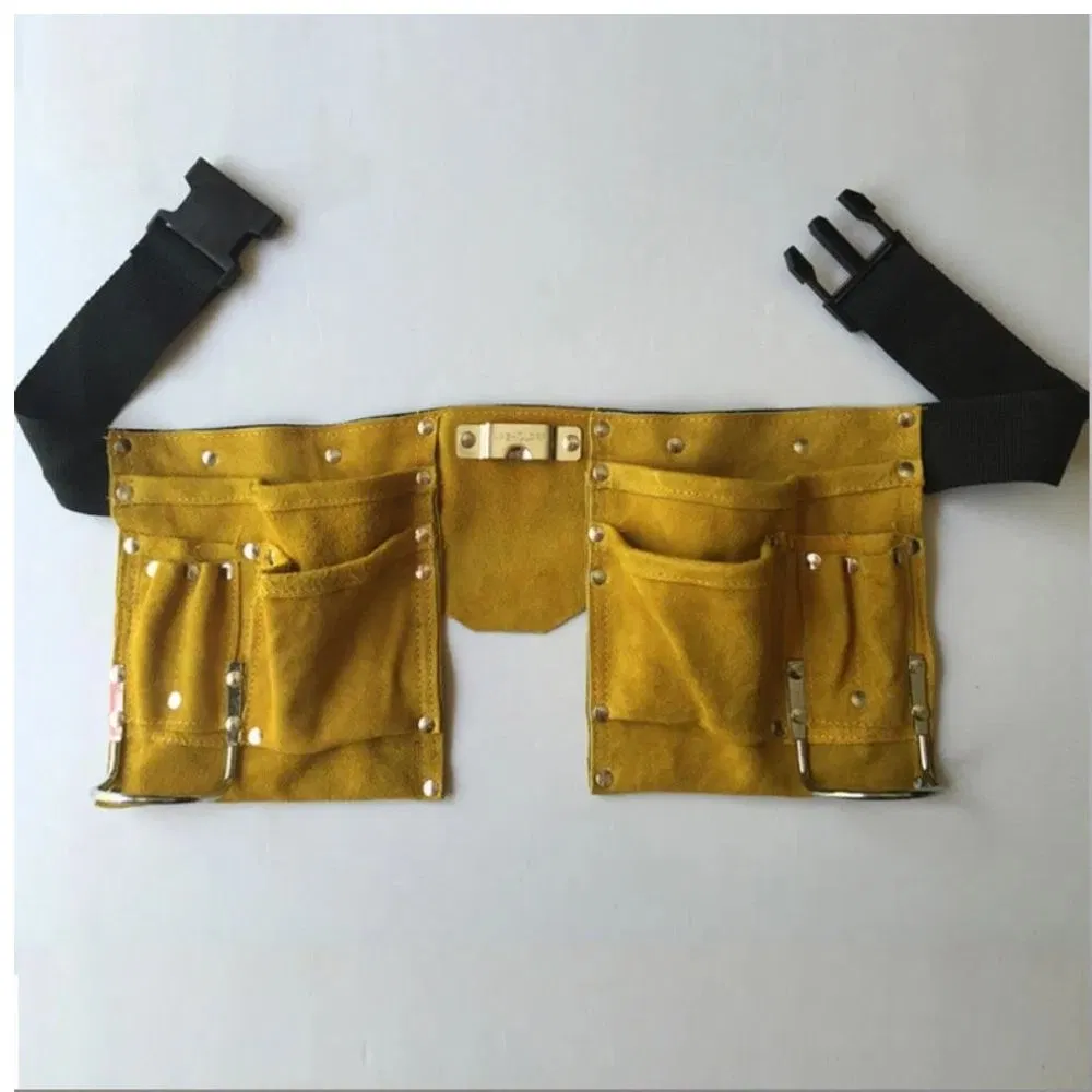 Waist Pouch Leather Tool Belt Quick Release Work Apron Storage Ci19877