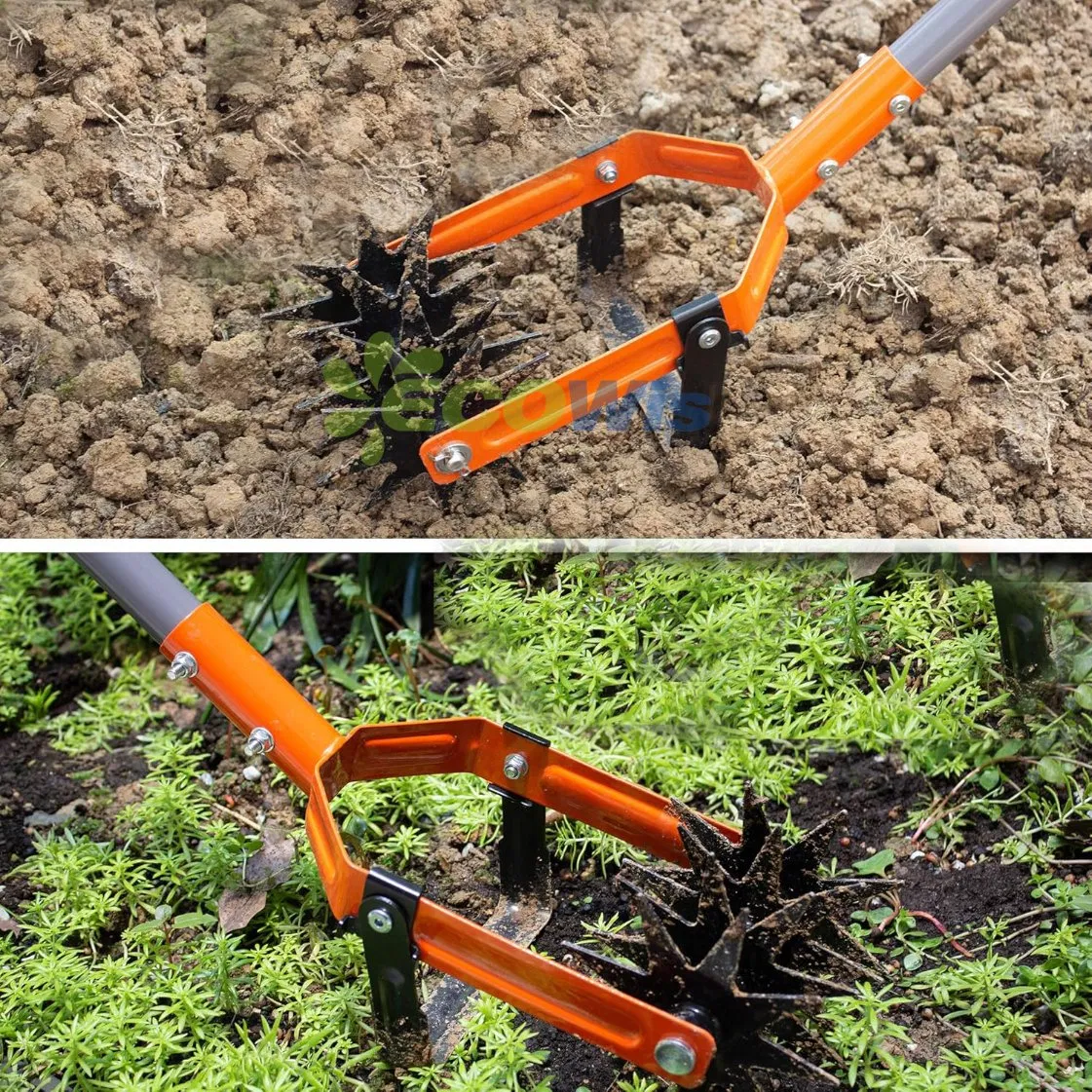 Adjustable Garden Hand Tiller Soil Mixing Weeding Tool