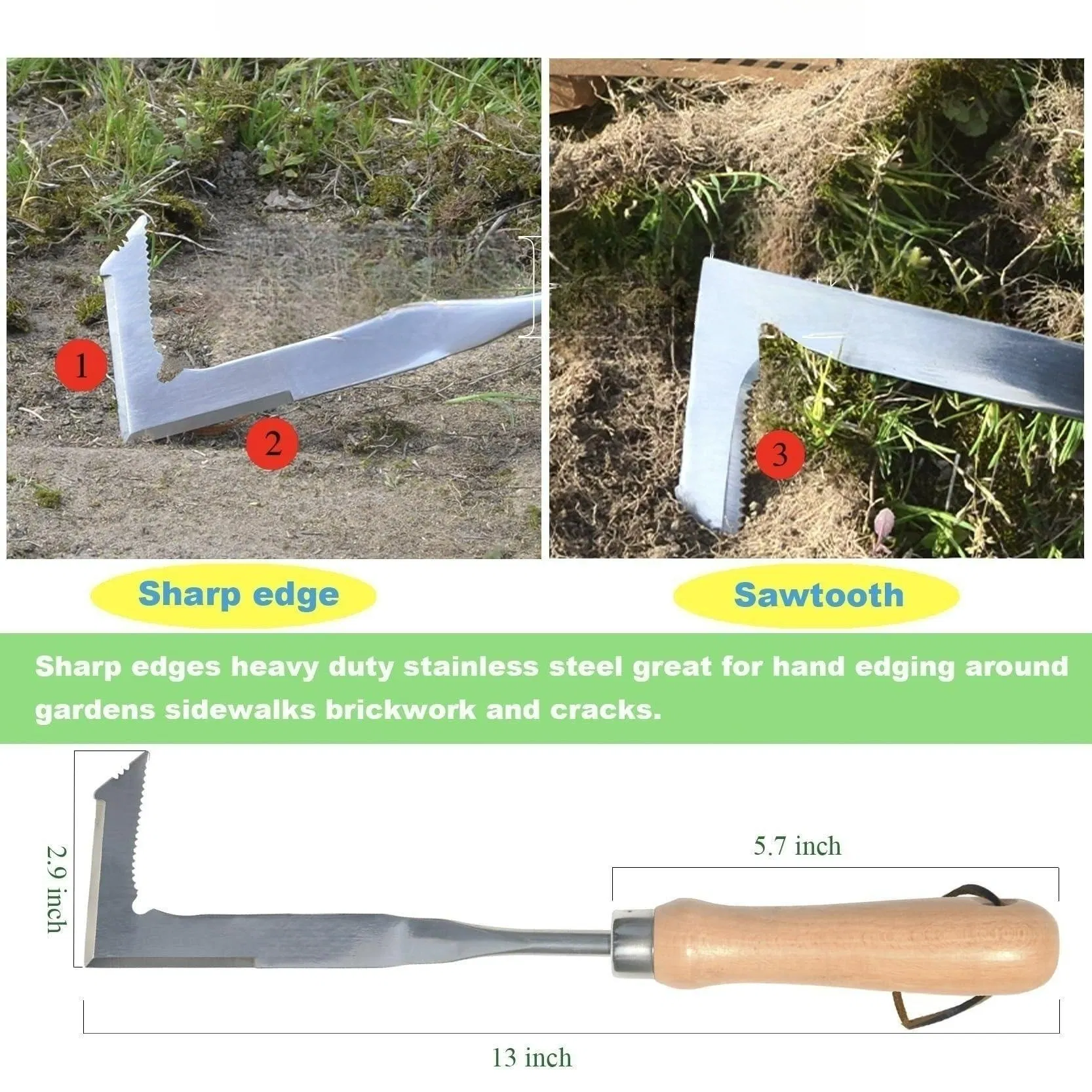 Factory Outlet Crack Weeder Crevice Weeding Beech Handle Lawn Yard Gardening Tool