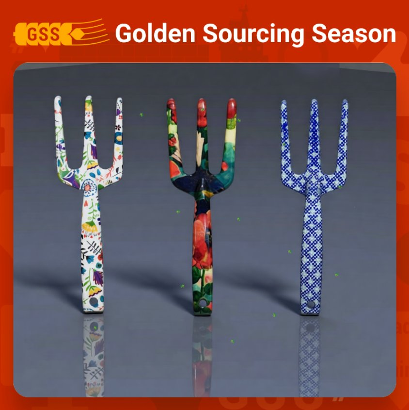 Floral Patterned Aluminum Fork Garden Tool Set Lightweight &amp; Durable Kit for Gardening