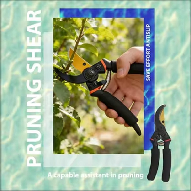 High Quality Sk5 Steel Bypass Pruning Shears with Sponge Cover Non-Slip Handle