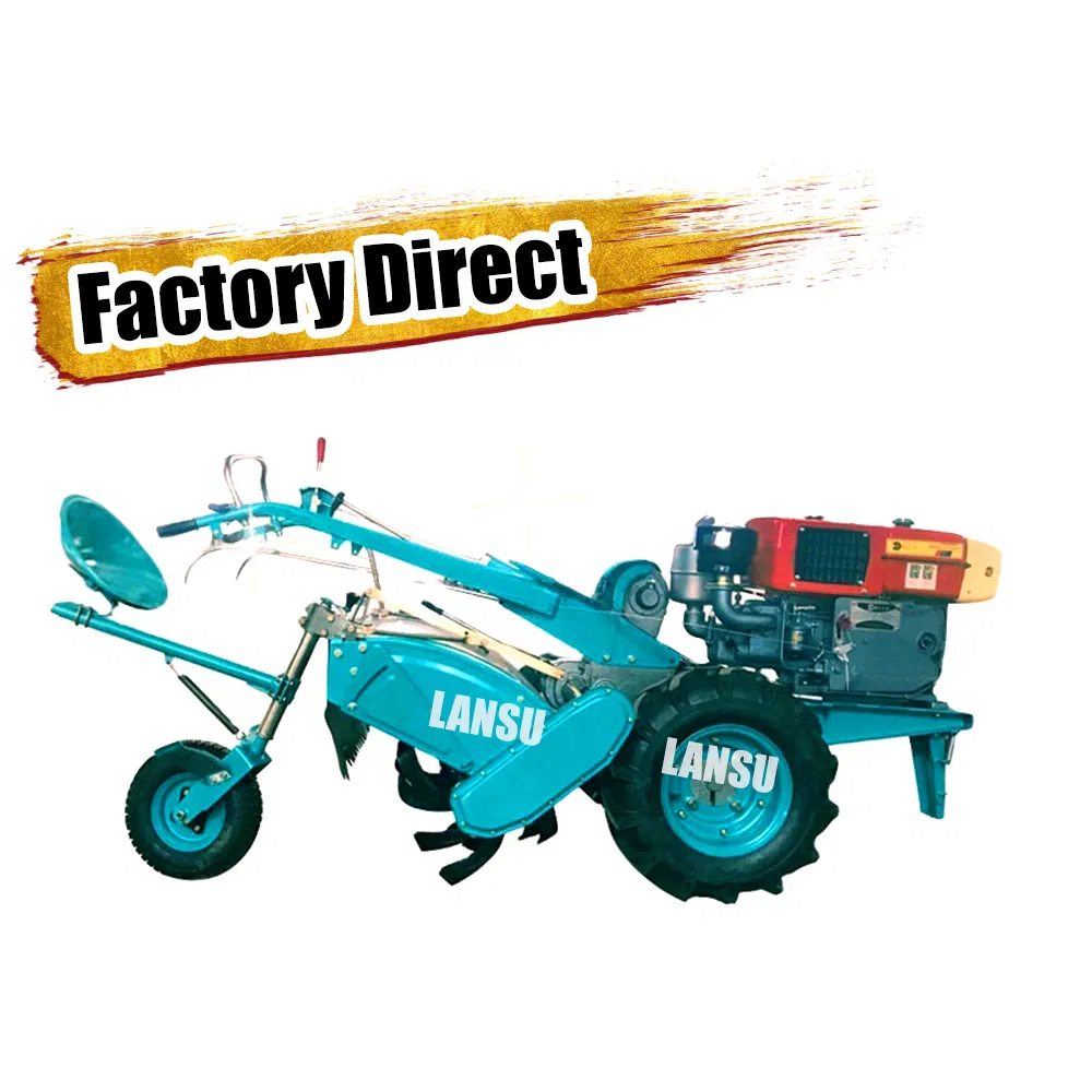 Rotated Manufacture 7HP 8HP 10HP 12HP 15HP 18HP 20HP 22HP Four 2WD Wheel Mini Tractor Cultivator Diesel Garden Farm Petol Small Hand Power Tiller