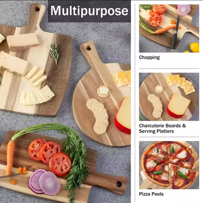 Eco-Friendly Acacia Wood Kitchen Cutting Board with Custom Engraving