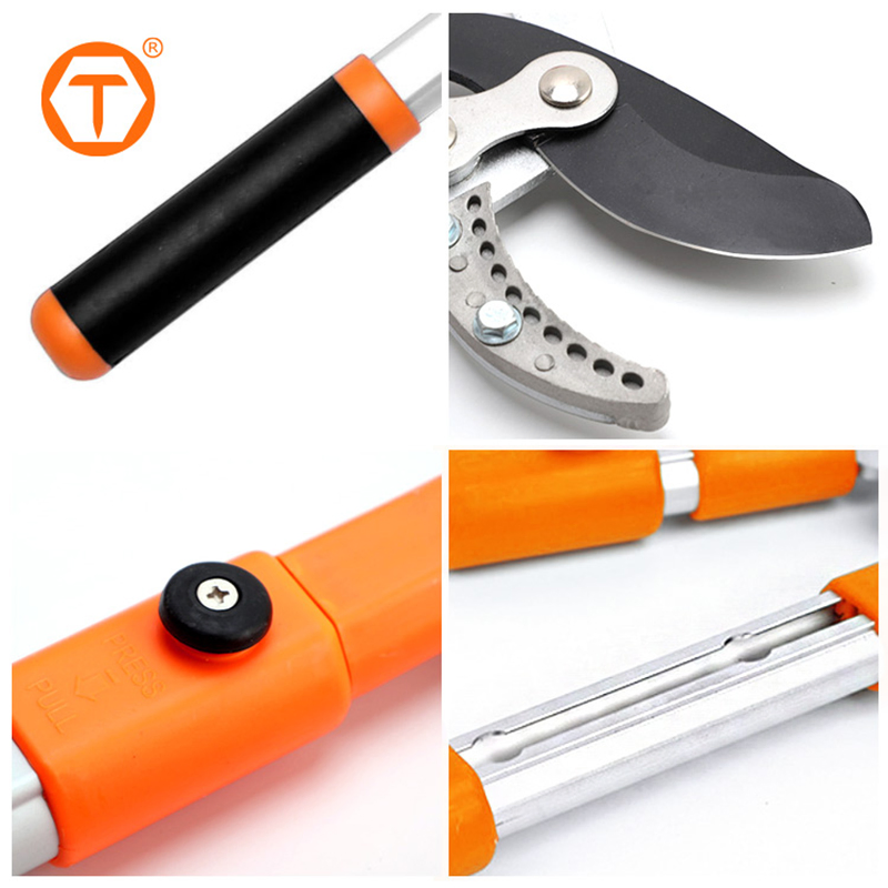 Heavy Duty High Branch Cutter Tree Trimmer Telescopic Pruner Garden Tools Anvil Lopper with 65mn Steel Blade