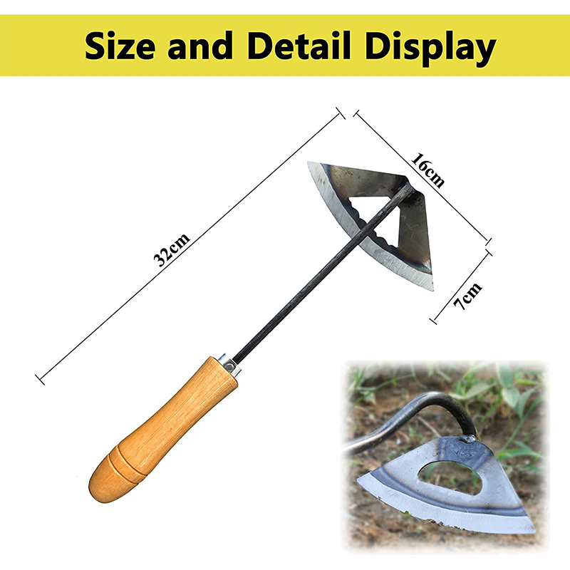 Top Quality All-Steel Manganese Steel Landscaping Weeding Hand-Hardened Rake Forged Gardening Hand-Held Small Hollow Hoe