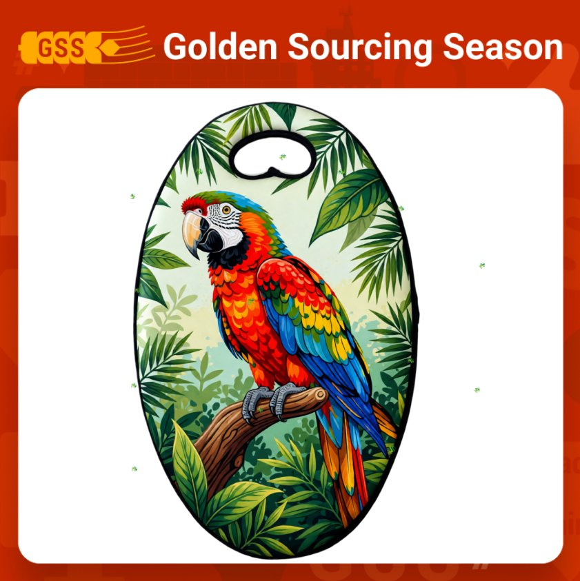 Waterproof Sponge Kneeling Pad with Vibrant Birds Pattern and Colorful Design
