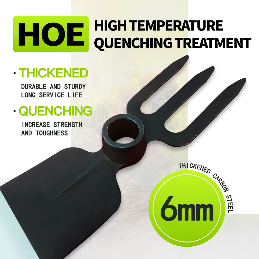 Hot Sale Railway Steel Agricultural Hand Tools Garden Forged Fork Dual Hoe