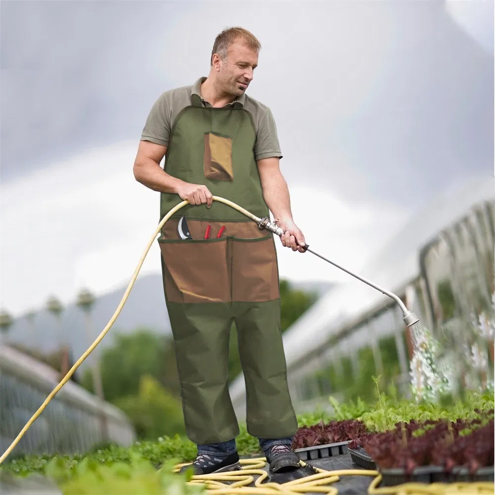 Garden Farming Apron Oxford Cloth Gardening Tools Pockets Adjustable Leg Protection Wyz16030