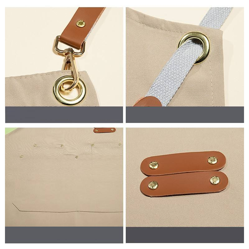 Thicken Canvas Work Tool Aprons Kitchen Chef Apron with Pockets for Restaurant Coffee Shop Gardening