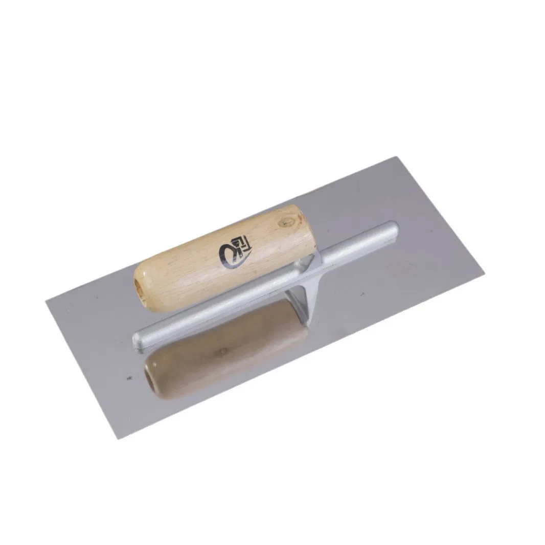 Professional Stainless Steel Drywall Finishing Trowel Polished Blade Wooden Handle