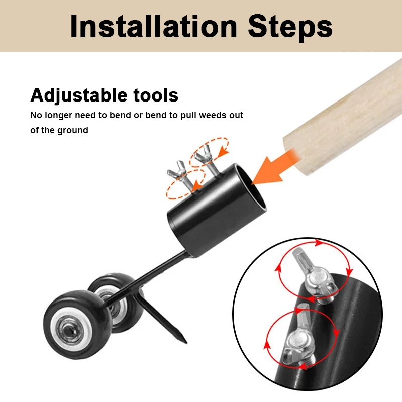 Portable Gap Weeder Grass Trimmer Adjustable Length Weed Weeding Lawn Weed Remover No Need to Bend Down Gardening Mowing Tool