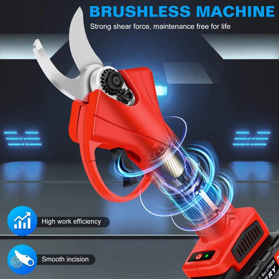 Zhixin Hot Sale Garden Electric Pruning Shears Cordless Pruning Shears with 21V Rechargeable Battery Powered Pruner