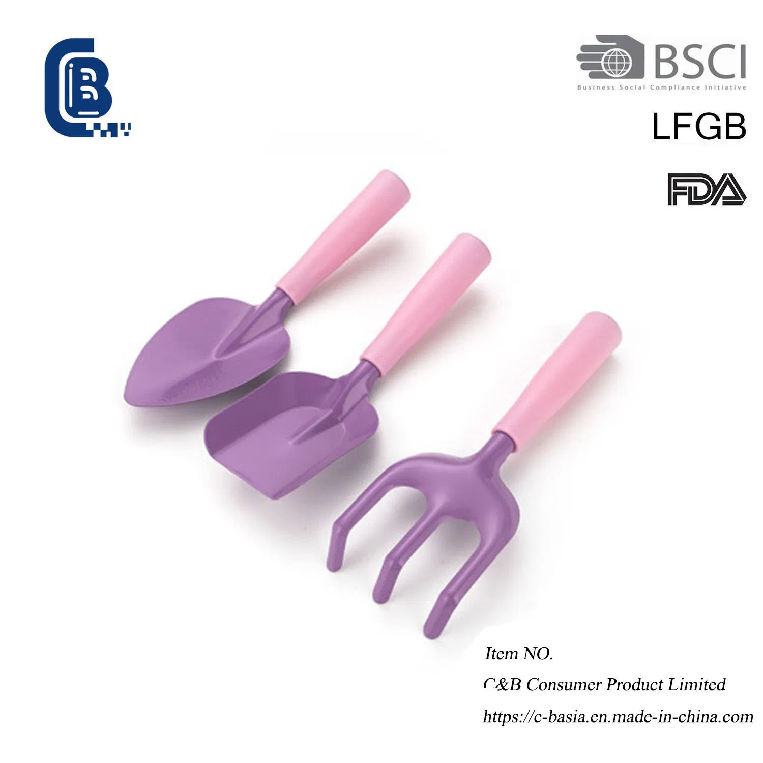 3-Piece Home Garden Tool Set - Shovel, Spade &amp; Fork with Comfortable Handle