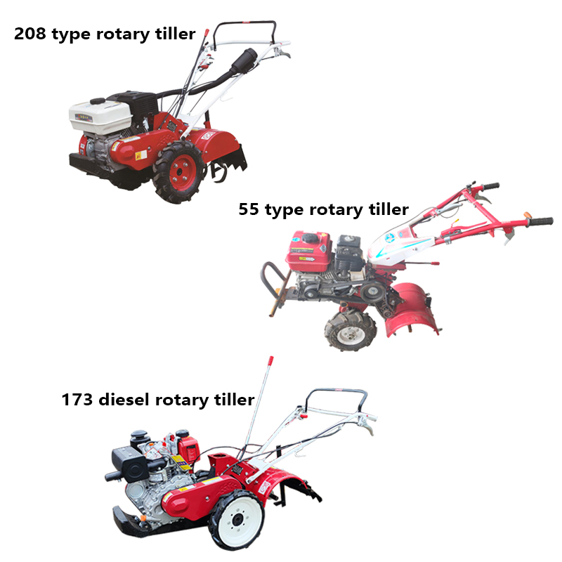 7HP Hand Operated Gasoline Rotary Tiller Mini Small Farm Cultivator Machine