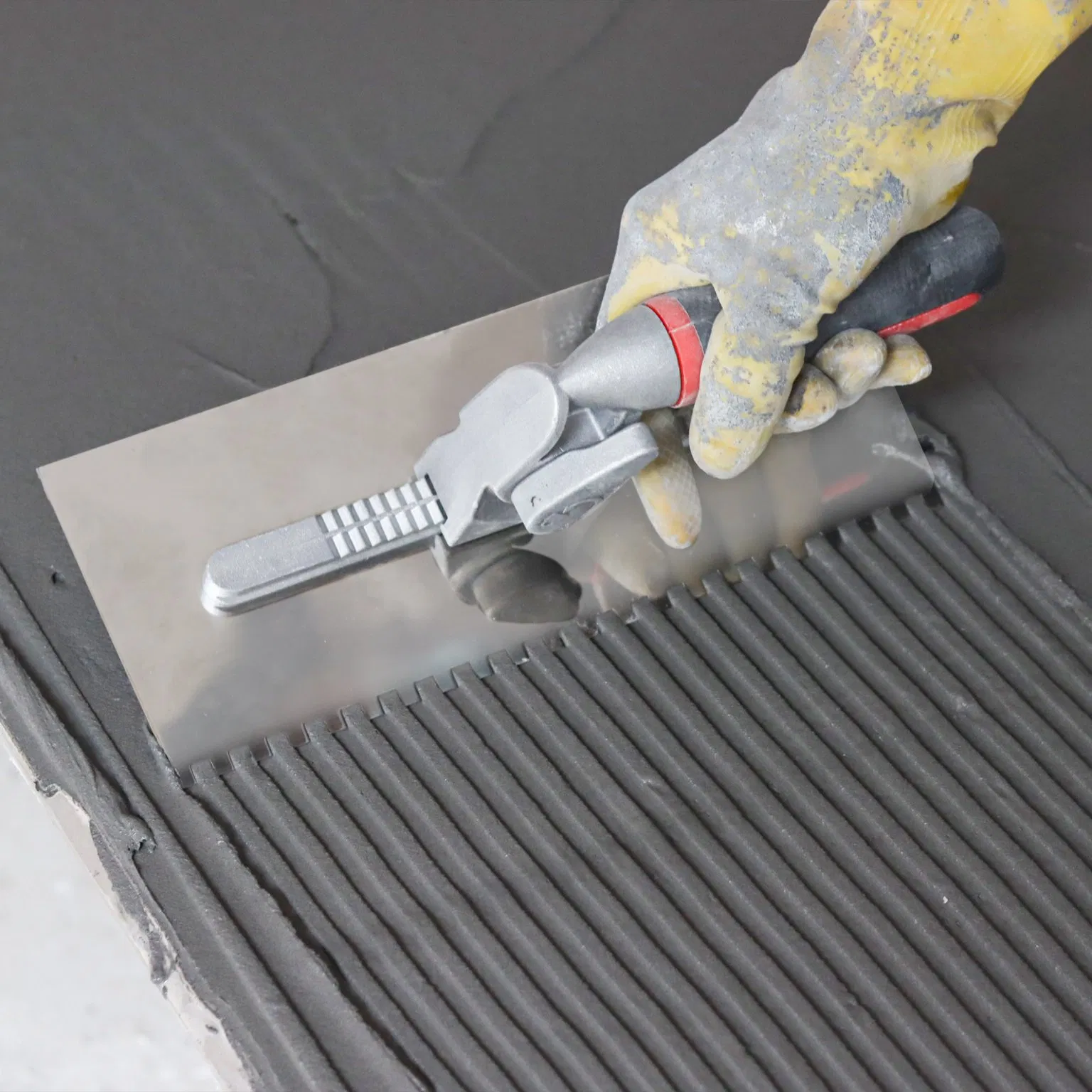 New Professional Stainless Steel Masonry Tool Notched Tiling Tile Construction Hand Tools Flat Square-Notched Plastering Trowel Kit with Replaceable Blade