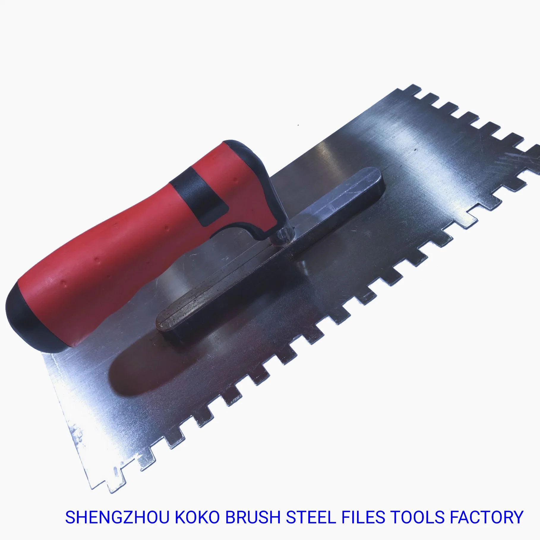 280mm X 130mm Stainless Steel 0.7mm Thickness Dichromatic Handle Notched Trowels