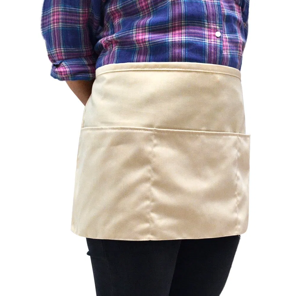 Versatile Short Tool Apron for Waiters with Multiple Pockets