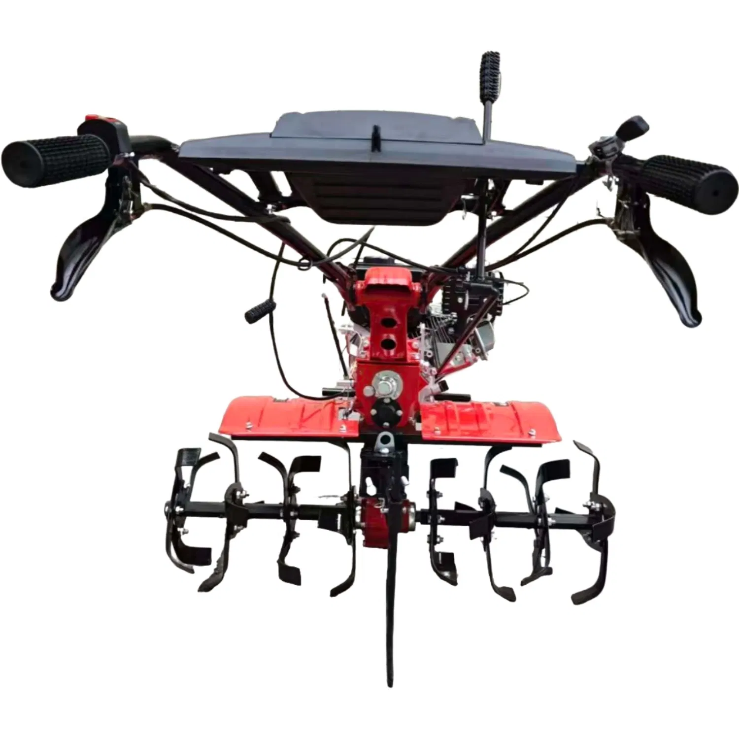 Wholesale Hand Ploughing Machine Agricultural Machinery 5HP 7HP 170f/173f/178f Gasoline Four Wheel Power Mini Tiller Cultivator Tractor Rotary Machine Price