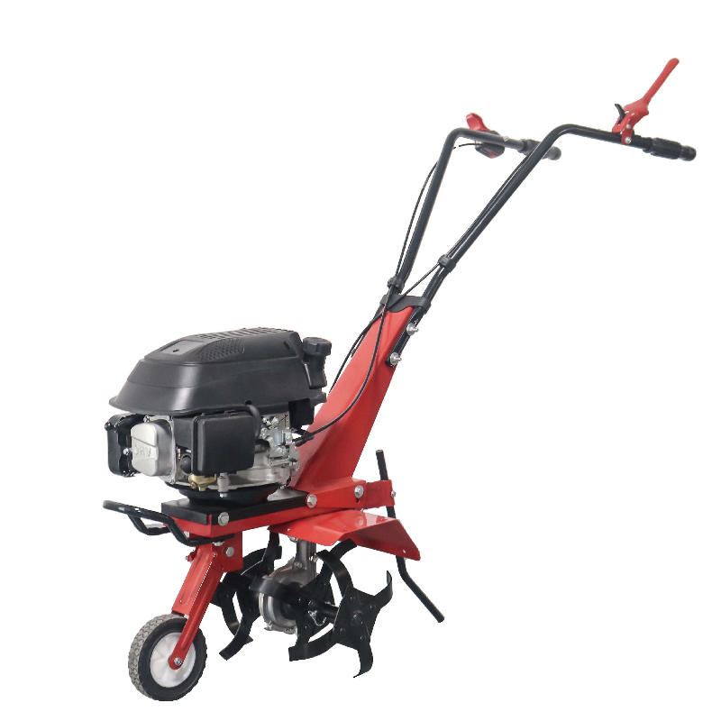 Walk-Behind 4-Stroke 139cc Hand-Push Mini Garden Gasoline Tiller with 6 Blades – Petrol Cultivator Tiller