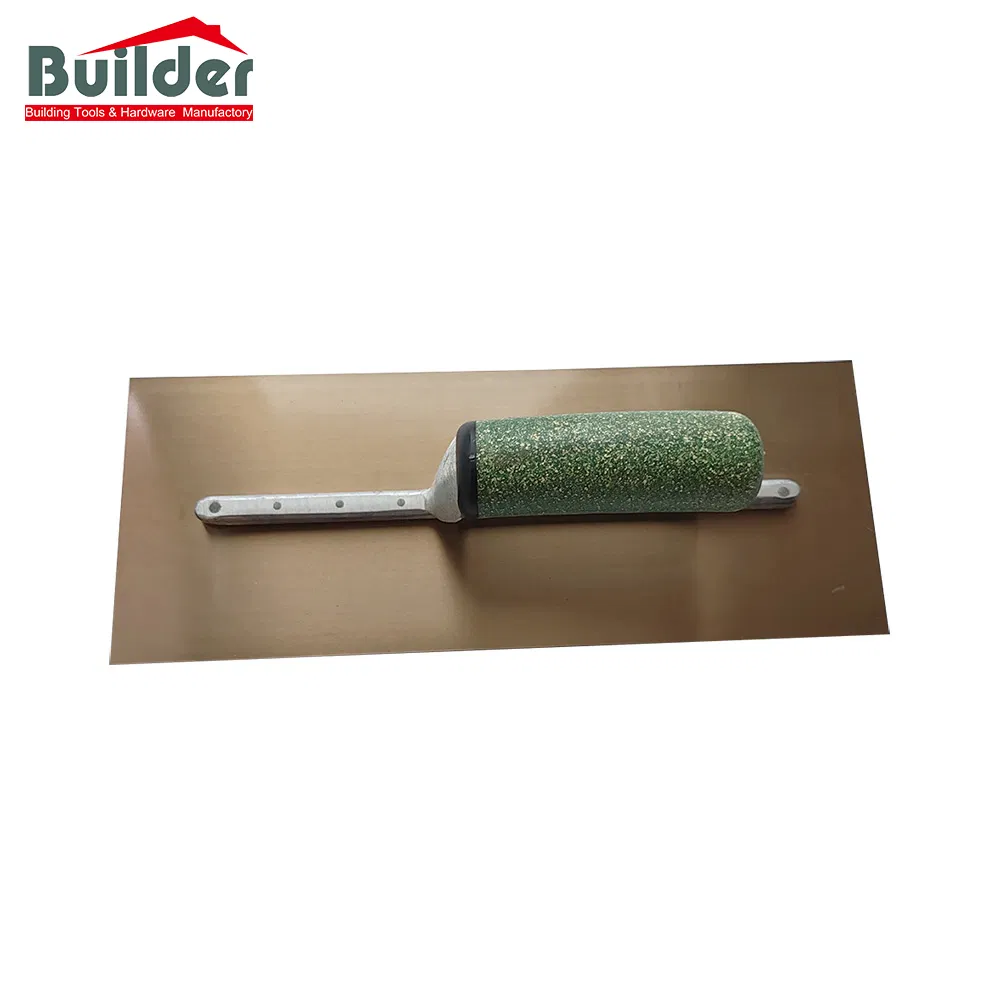 Professional Concrete Stainless Steel Golden Plastering Trowel with Bikogrip Handle