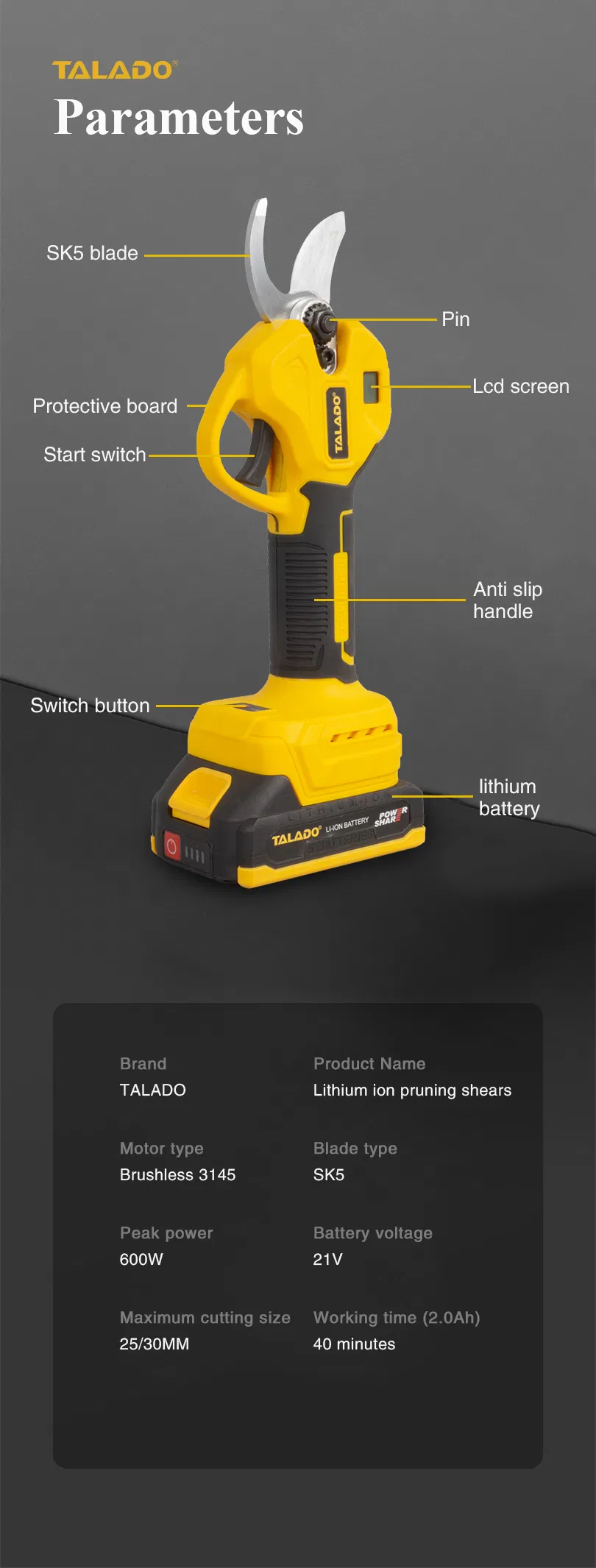 Product Specification Table