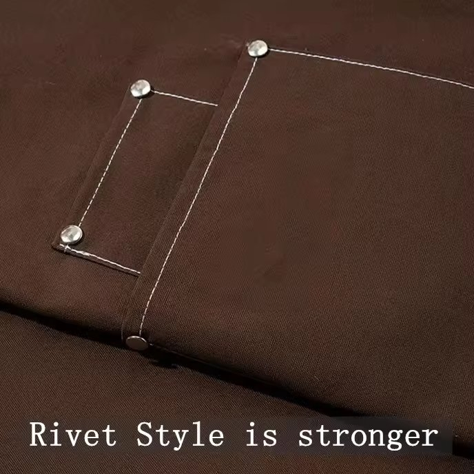 Heavy Duty Coffee Shop Chef Restaurant Leather Garden BBQ Grilling Denim Cotton Barber Canvas Work Apron with Tool Pockets