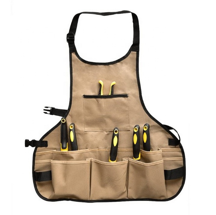 Electrician Plumbers Multi-Pocket Canvas Tool Apron Garden Tool Kit Pockets Men Work Tool Apron