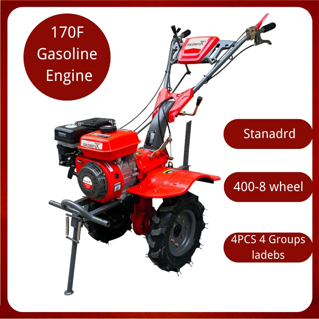 Hand Push Walking Tractor Mini Power Tiller Multi Functional Gasoline Tiller Farm Cultivator with Tools