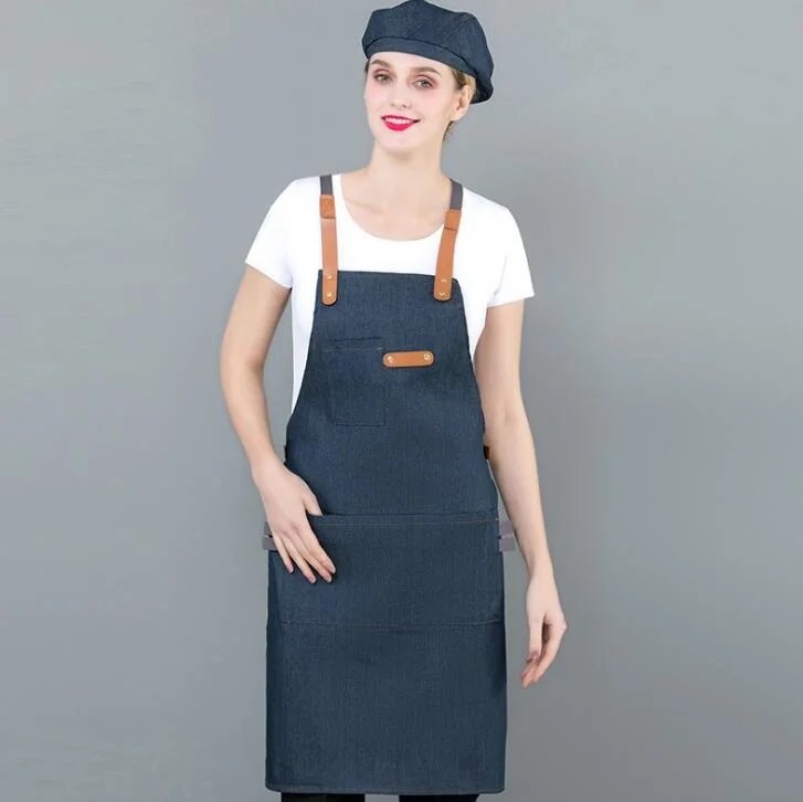 Heavy Duty Waxed Canvas Full Length Denim/Canvas Pockets Tool BBQ Apron