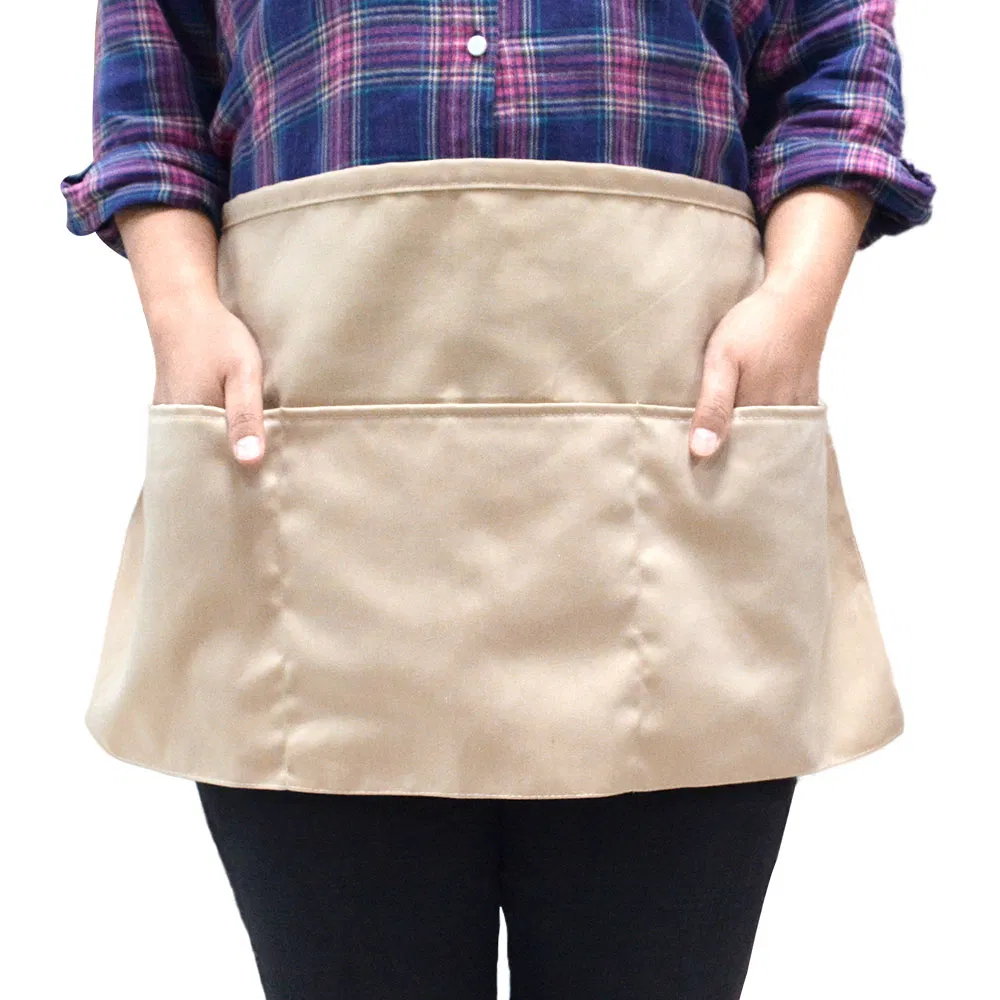 Versatile Short Tool Apron for Waiters with Multiple Pockets