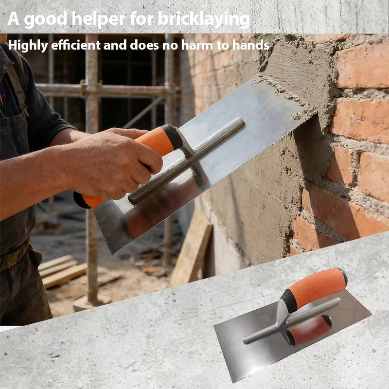 Ergonomic Soft Grip Carbon Steel Square Blade Masonry Trowel