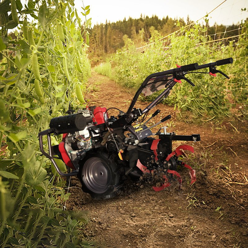 4 Wheeled Walk Behind Farm Garden Hand Walking Tractor Cultivator for Farm